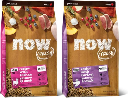 Bundle of Now Fresh - Alimento para gatos sin granos, 3 libras, receta de comida seca para gatos adultos + comida para gatos Now Fresh sin granos, 8