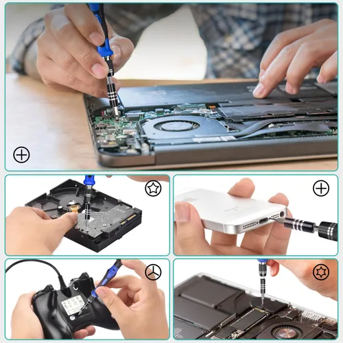 Miniatura 6 de Juego de destornilladores de precisión 140 en 1, computadora profesional, kit de herramientas de reparación de laptop, kit de herramientas