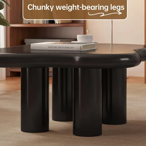 Miniatura 6 de Cloud - Mesa de centro moderna de 35.43 pulgadas con 4 patas, mesas auxiliares de estilo simple, mesas de té irregulares para sala de estar
