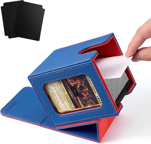 Miniatura 19 de Venssu MTG Caja de Mazos para Exhibición Commander, Caja de Mazos de Cartas que Cabe 100 Cartas con Doble Funda, Caja de Almacenamiento de Cartas