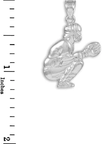 Miniatura 2 de Sports Charms Colgante de plata de ley 925 con receptor de béisbol, no aplicable
