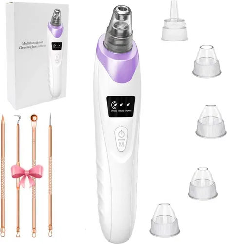 Miniatura 7 de Aspiradora de poros para eliminar puntos negros, limpiador facial de poros, 5 potencias de succión, 5 sondas, kit de aspiradora de puntos negros
