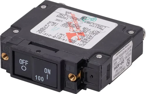 Blue Sea Systems 7446 Disyuntor Rocker plano Serie C 100A DC UL489, 7446, negro, 100 Amp DC
