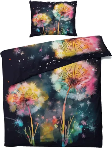 Miniatura 59 de Funda de edredón abstracta tamaño individual Juego de ropa de cama de arte colorido 2 piezas Funda de edredón con patrón de microfibra suave