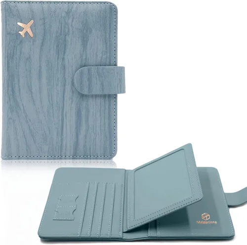Miniatura 52 de Melsbrinna - Funda para pasaporte, ranuras para tarjetas, bonita funda para pasaporte para mujeres/hombres, resistente al agua con bloqueo RFID