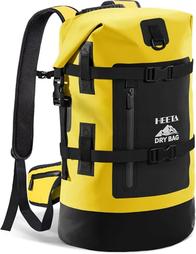 Miniatura 12 de HEETA - Bolsas secas impermeables para hombres y mujeres, mochila de 40 L, con parte superior enrollable, mochila de senderismo resistente para Verde