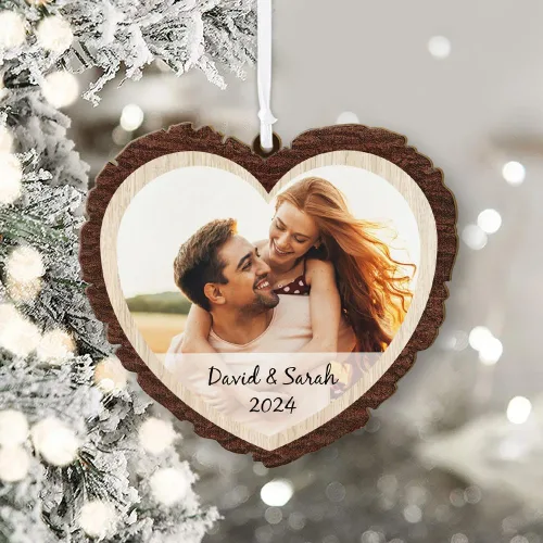 Miniatura 21 de Adorno personalizado para el primer aniversario, recuerdo romántico de corazón de cerámica con nombres y año, regalo para parejas, decoración única