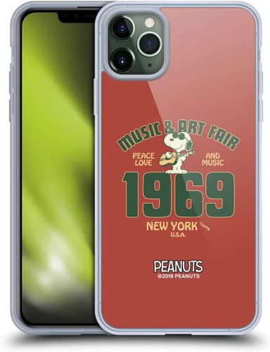 Miniatura 120 de Head Case Designs Funda de gel Woodstock 50th con licencia oficial de Peanuts Snoopy Guitar 1969 [protección de grado militar] compatible con Apple