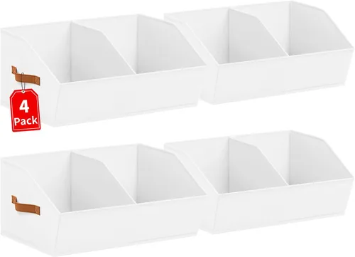 Miniatura 15 de Homsorout Organizadores de Armario y Contenedores de Almacenamiento - Paquete de 4 Contenedores de Almacenamiento Plegables Divididos Trapezoidales