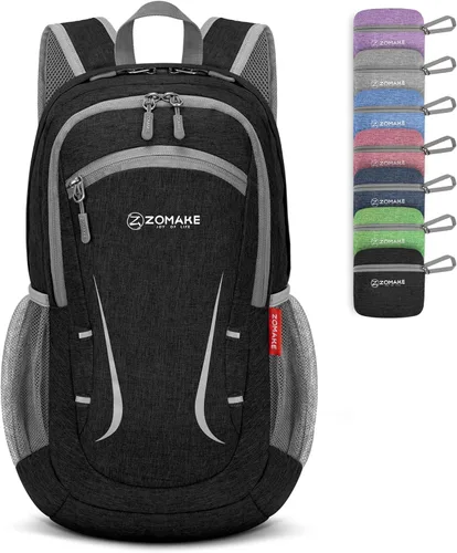 Miniatura 34 de ZOMAKE Mochila ultraligera plegable de 20L, mochilas plegables pequeñas resistentes al agua para senderismo, mochila de día colapsable para mujeres