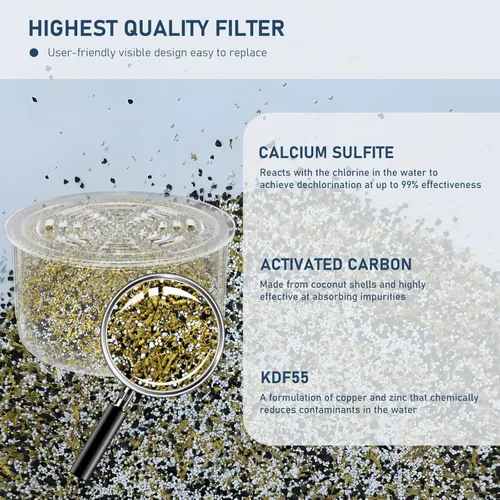 Miniatura 2 de Paquete de 2 cartuchos de repuesto de filtro de cabezal de ducha compatibles con todos los toldos de ducha filtrados de mano y fijos, filtro
