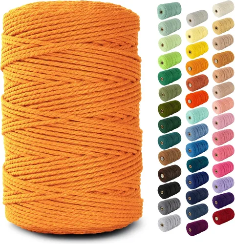 Miniatura 157 de Nook Theory - Cuerda de macramé de 3 mm, 220 yardas de cuerda de algodón, hilo de 4 mm y 5 mm, cuerda para manualidades, perfecta para colgantes