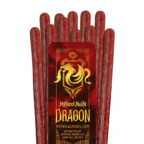 Miniatura 16 de Mythical Meats Sabor original (Phoenix) Paquete de 12 palitos de refrigerio - Pavo de pimiento dulce con carne de res - Carnes secas y deshidratadas