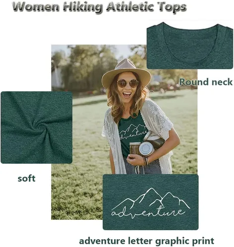 Miniatura 4 de Camiseta sin mangas divertida para mujer, diseño gráfico de aventura de montaña, senderismo, campamento, atlética, divertida