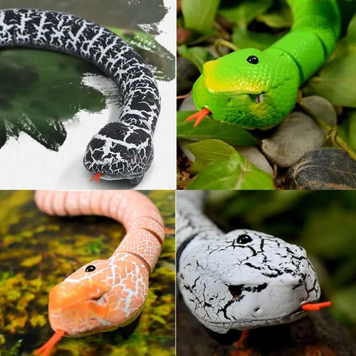Miniatura 6 de Juguete de serpiente a control remoto, juguete realista de serpiente a control remoto, robot recargable por USB, modelo de serpiente de cascabel