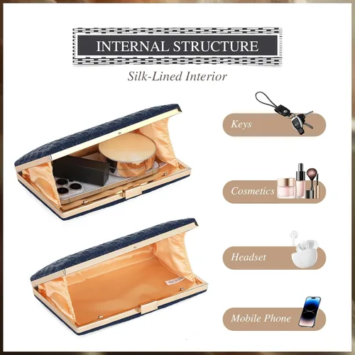 Miniatura 4 de UBORSE Bolso de mano para mujer, de piel vegana, bolso de noche, formal, sobre cruzado, bolsa de hombro