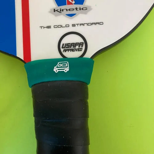 Miniatura 3 de Bandas de nombre de paleta de pickleball personalizadas, agarre de silicona personalizado, etiquetas de identificación de pickleball duraderas Verde