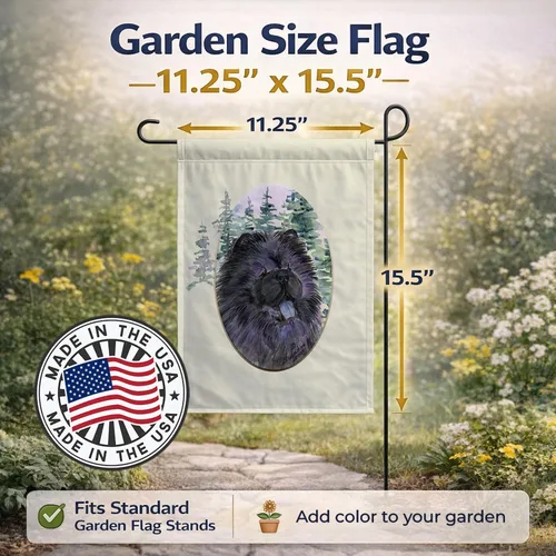Miniatura 3 de Caroline's Treasures SS8048GF Chow Chow - Bandera de jardín decorativa para patio exterior, obras de arte de patio, macizos de flores