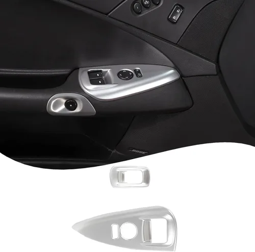 Miniatura 10 de Lcojicep Marco de interruptor de elevación de vidrio compatible con Corvette C6 Z06 ZR1 2005-2013 botón de elevación de cristal de ventana