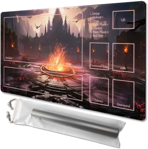 Miniatura 34 de MTG - Tapete de juego tamaño 24 x 14 pulgadas, bolsas de almacenamiento antideslizantes, ideal para entusiastas de los juegos de cartas, tapete