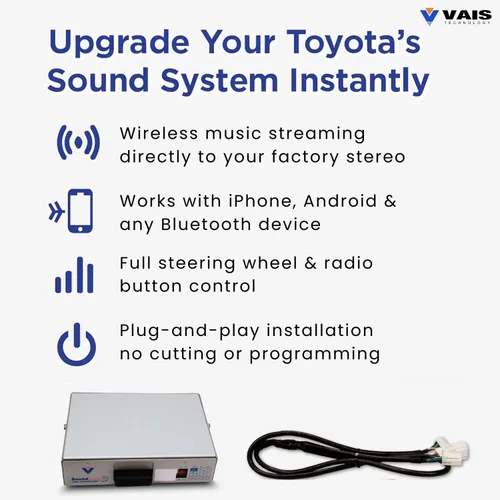 Miniatura 4 de VAIS Technology SL3b-T - Adaptador de transmisión de audio Bluetooth compatible con la mayoría de los modelos Toyota 2004-2012