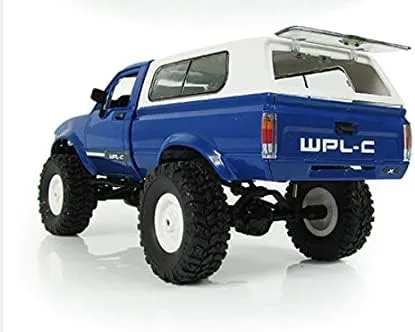 Miniatura 7 de WPL C24 1/16 2.4GHz 4WD RC Car Crawler Faro Control Remoto Crawler Off-Road Pick-up Truck RTR Juguete Niño, Niña y Adulto (azul)