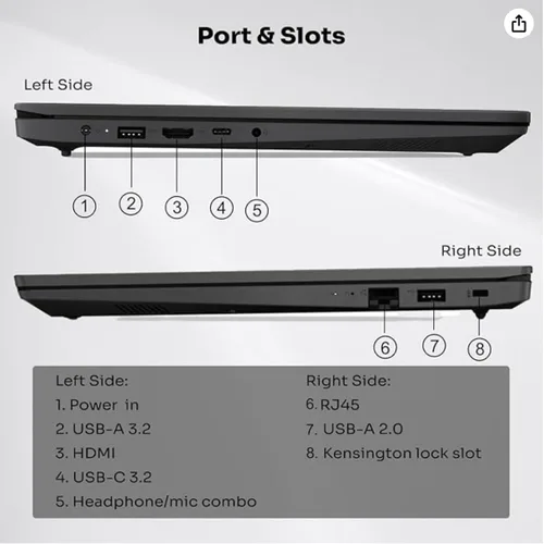 Miniatura 3 de Lenovo Laptop V15 Gen 4 para empresas (15.6" FHD antirreflejo, AMD Ryzen 7 7730U (Supera i7-1355U), 16GB RAM, 512GB SSD), teclado numérico, cámara