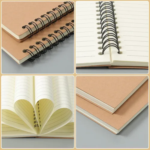 Miniatura 3 de Epakh Paquete de 22 Cuadernos Espirales A5 con Cubierta Kraft, Cuaderno de Diario Espiral de Tapa Dura de Regreso a la Escuela 5.5 x 8.3 Pulgadas