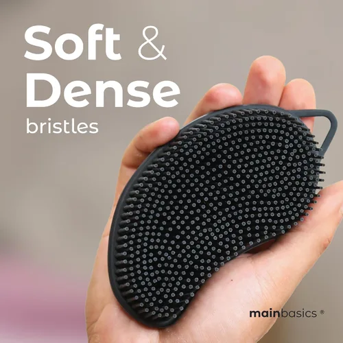 Miniatura 3 de MainBasics - Limpiador corporal de silicona, limpiador de ducha de doble cara con nodos de masaje, alternativa de esponja de silicona para limpieza