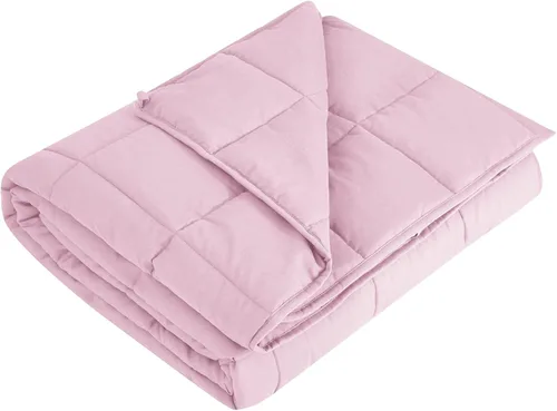 Miniatura 11 de L'AGRATY Manta con peso de 5 libras, para regazo, manta pequeña y portátil para adultos, refrescante, para viajar, relajarse y dormir, para todas