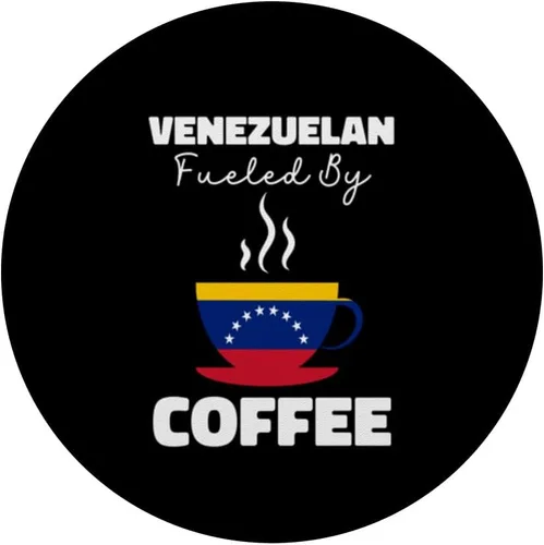 Miniatura 3 de Divertido Venezolano Fueled By Coffee Bandera Venezuela Coffee Love PopSockets PopGrip estándar