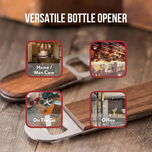 Miniatura 4 de Dropcatch Abrebotellas de hoja de barra de mano, abridor de botellas con tapa de cerveza plana, barman duradero o herramienta para el hogar, acero
