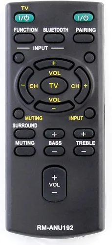 RM-ANU192 Reemplazo de control remoto para Sony Soundbar SACT60BT SS-WCT60 SSWCT60 SA-CT60BT SACT60 SA-CT60 SACT60BT SA-CT60BT SSWCT60 SS-WCT60
