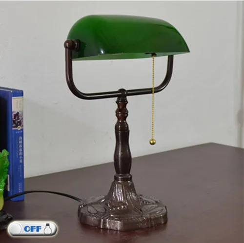Miniatura 3 de Lámpara de mesa tradicional de Bankers, luces de escritorio de lectura para dormitorio, mesita de noche, oficina, interruptor de cadena, base