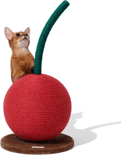 VETRESKA Cherry Poste Rascador para Gatos, 22.64" de Alto Rascador para Gatos con Bola de Cuerda de Yute, Poste Rascador Vertical para Gatos