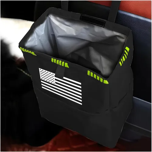 Miniatura 14 de Fekey&JF Bote de basura colgante para coche con bolsillos de almacenamiento, bolsa de basura impermeable y a prueba de fugas Oxford para automóvil