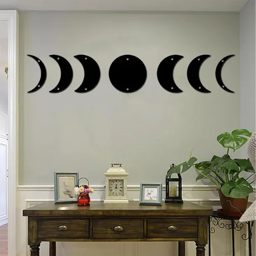 Miniatura 2 de Letrero de metal de fase lunar, decoración del hogar, arte de pared de fases lunares, decoración de pared de fase lunar, letreros de metal
