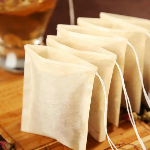 Miniatura 8 de NEPAK 600 bolsas de filtro de té desechables para té suelto, bolsa vacía con cordón para té de hojas sueltas, con papel 100% natural sin blanquear