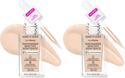 Miniatura 30 de wet n wild Bare Focus Tinte para la Piel, Enriquecido con 5% Niacinamida, Cobertura Ligera Transparente Modulable, Acabado Radiante Natural, Claro