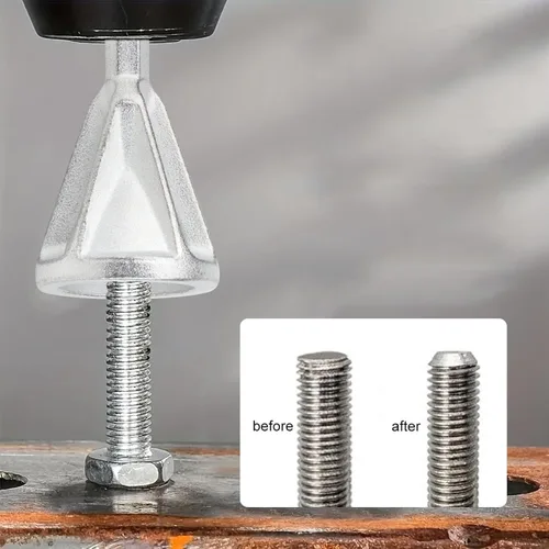 Miniatura 6 de Herramienta de chaflán externo de desbarbado para quitar rebabas para reparación de brocas, perno externo, repara rápidamente los pernos dañados que
