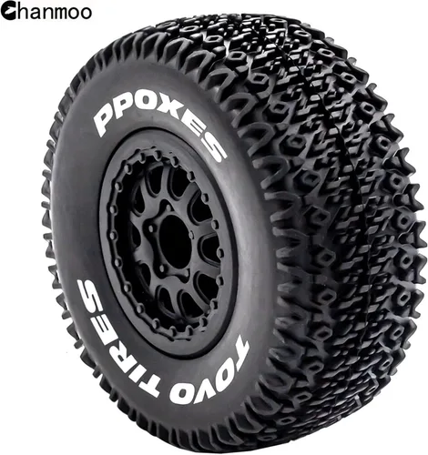 Miniatura 5 de Ruedas y neumáticos para camión de campo corto 1/10 a control remoto con neumáticos hexagonales de 0.472 in a escala 1:10 para automóvil todoterreno