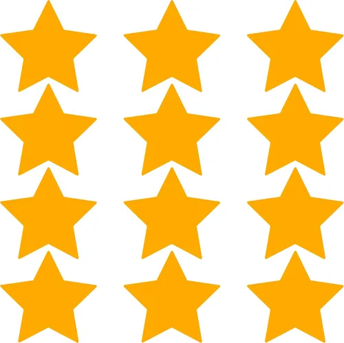 Miniatura 20 de LiteMark Durable Stars, calcomanía roja brillante de 5.5 pulgadas, uso en hormigón liso, azulejos, vidrio, paquete de 8 estrellas Rojo