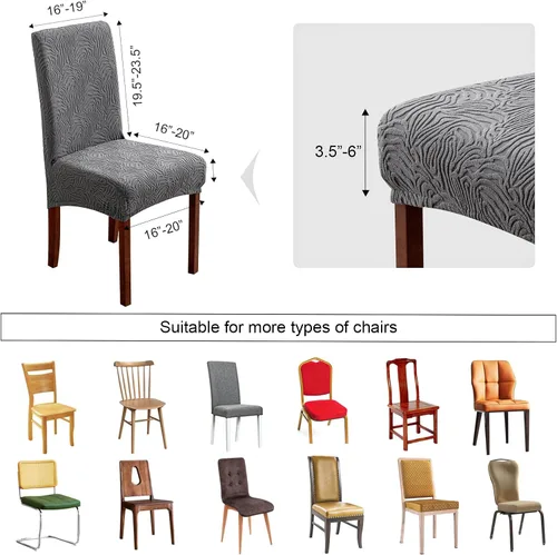 Miniatura 3 de Fundas para silla de comedor, Fundas para sillas de comedor elásticas Parsons, Protector para sillas de comedor y cocina, Extraíbles, Lavables