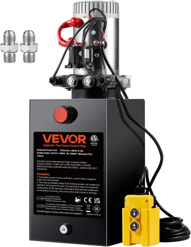 Miniatura 11 de VEVOR Unidad de Potencia Hidráulica de 8 Quart, Bomba de Remolque de Descarga de Doble Efecto, Tasa de Flujo de 0.91 GPM, Presión Máxima de Alivio