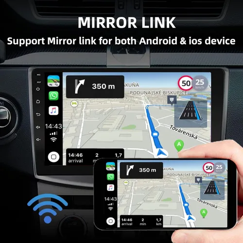 Miniatura 3 de Estéreo de coche doble DIN de 10 pulgadas, pantalla Apple CarPlay, 2G+32G, pantalla Bluetooth Android Auto con cámara de respaldo, pantalla táctil