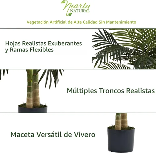 Miniatura 3 de Palmera de areca artificial de caña de oro Nearly Natural