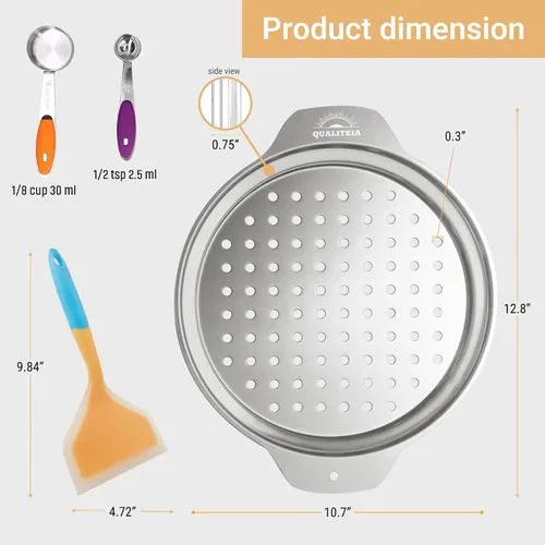 Miniatura 2 de Spaetzle - Juego de tapa con espátula de silicona y 2 tazas medidoras, herramienta de fideos alemanes, utensilio de acero inoxidable Spaetzle