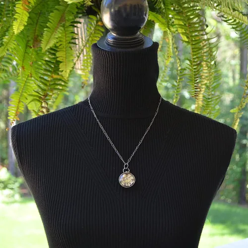 Miniatura 35 de Queen Anne's - Collar de encaje con colgante de flor prensada real en cristal hecho a mano, joyería de flores silvestres, collares de encaje