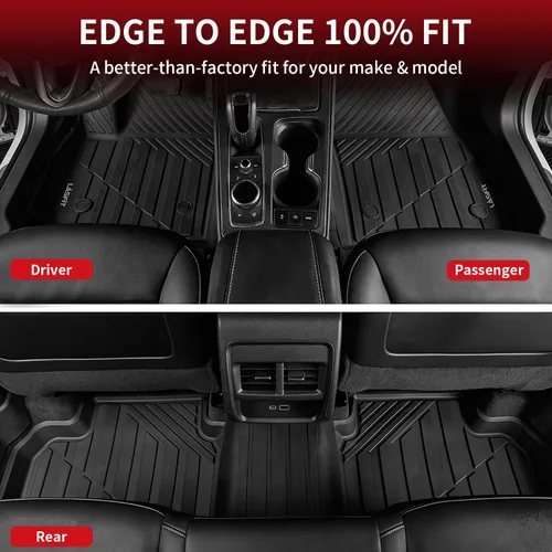 Miniatura 2 de LASFIT Juego completo de tapetes de elastómero termoplástico para todo tipo de clima de ajuste personalizado para automóviles, de 1ª y 2ª fila, 3