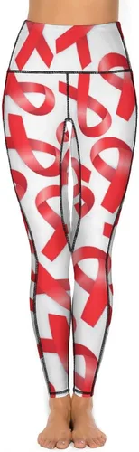 Miniatura 2 de Aids Day Awareness Red Ribbon Women's Yoga Pants High Waist Leggings with Pockets Gym Workout Tights